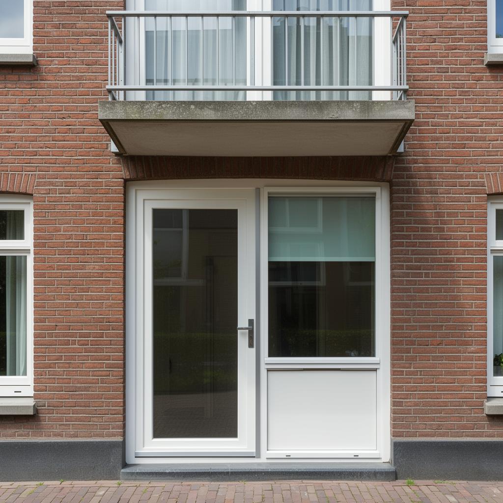 Smalle balkondeur in stadsappartement — combinatie met vast raam