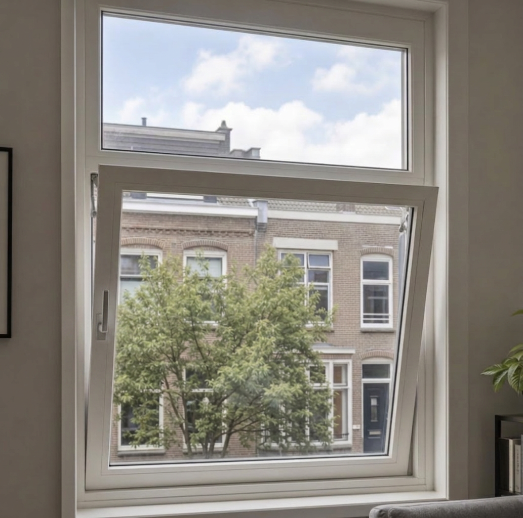 Draaikiepraam met vast bovenlicht — extra daglicht in een karakteristieke jaren '30 woning