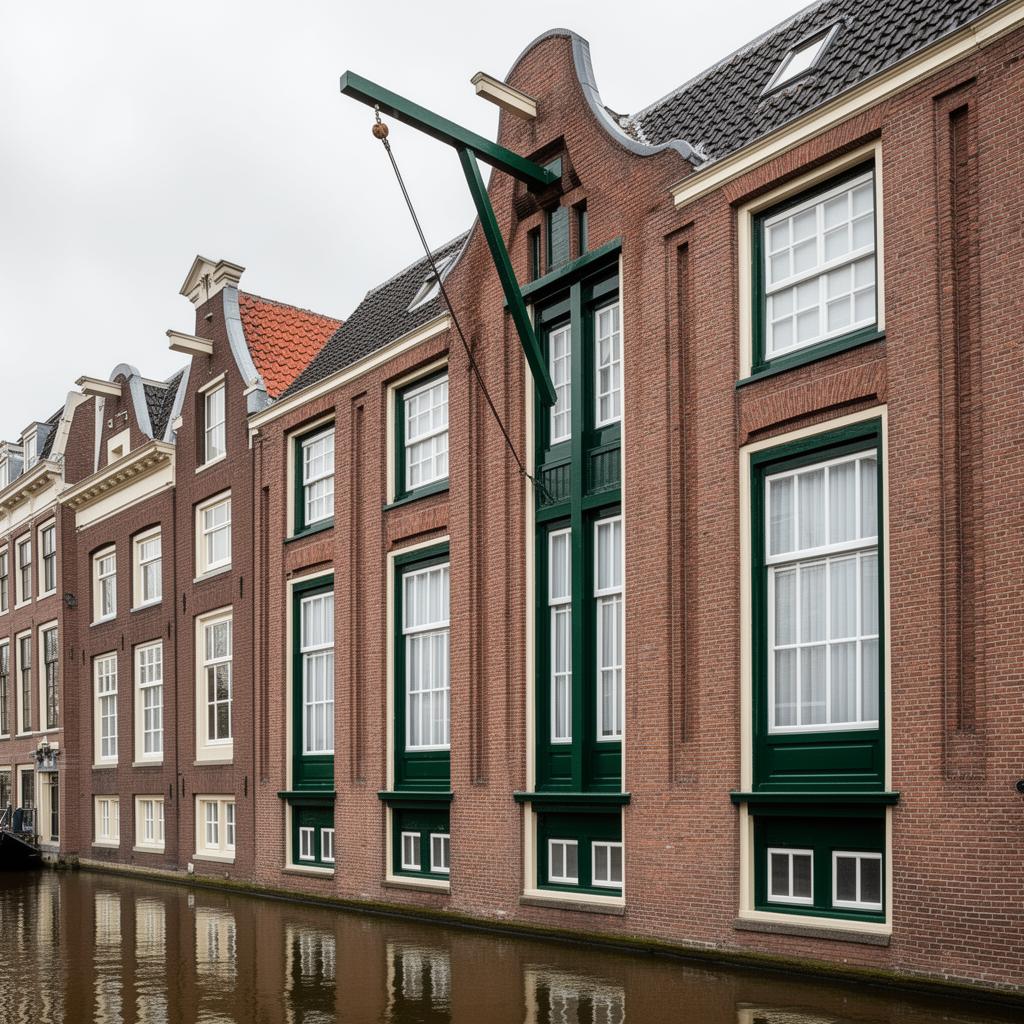 Hardhouten kozijnen — Donkergroene meranti — Amsterdams grachtenpand