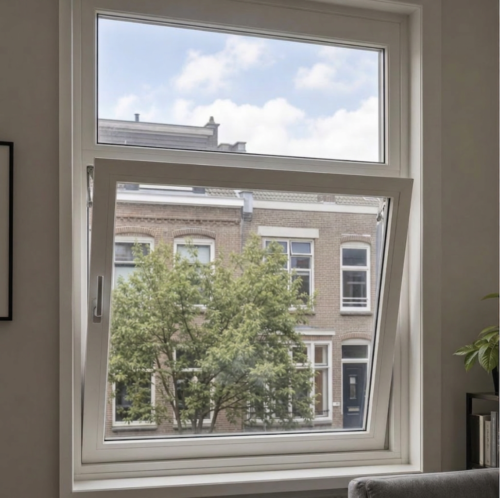 Kiepraam — bovenaan kiepend voor veilige ventilatie zonder volledig openzwaaien